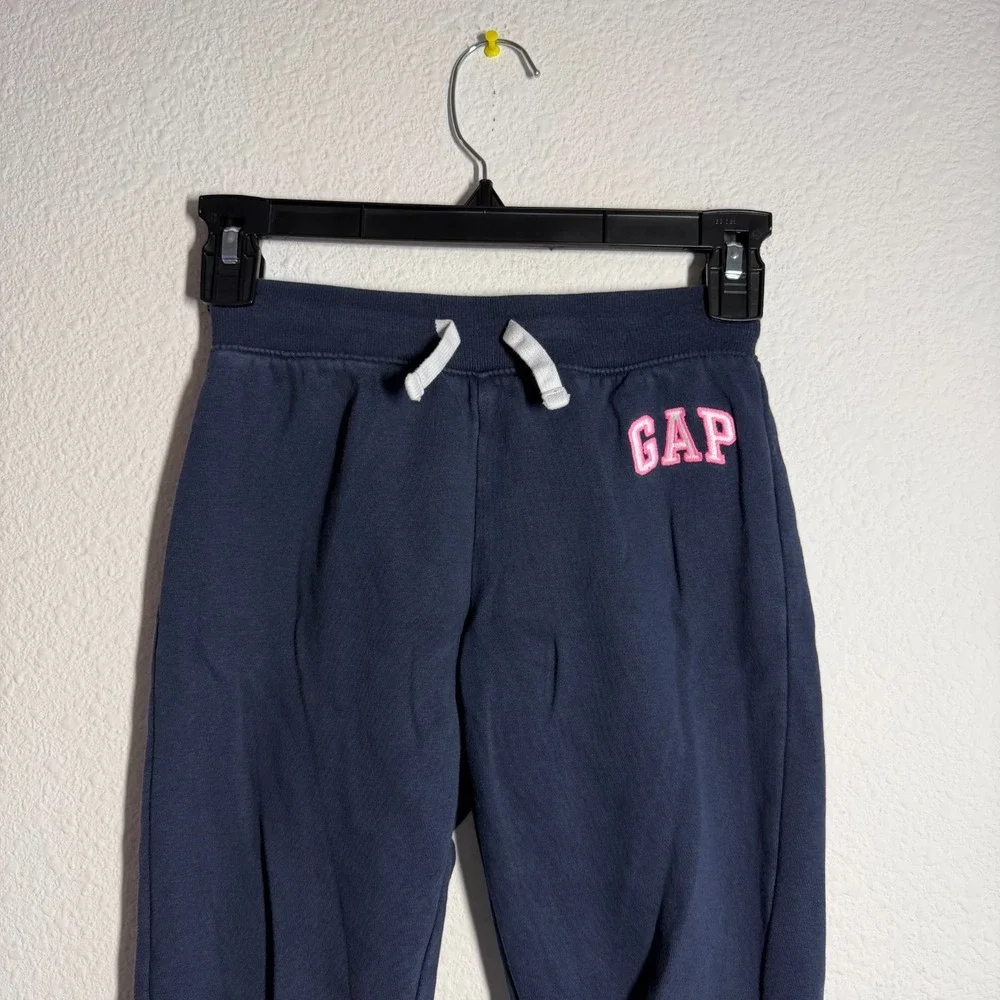 Gap‎ Sweatpants Girls L Blue Fleece Lined Drawstring Running Training Athleisure